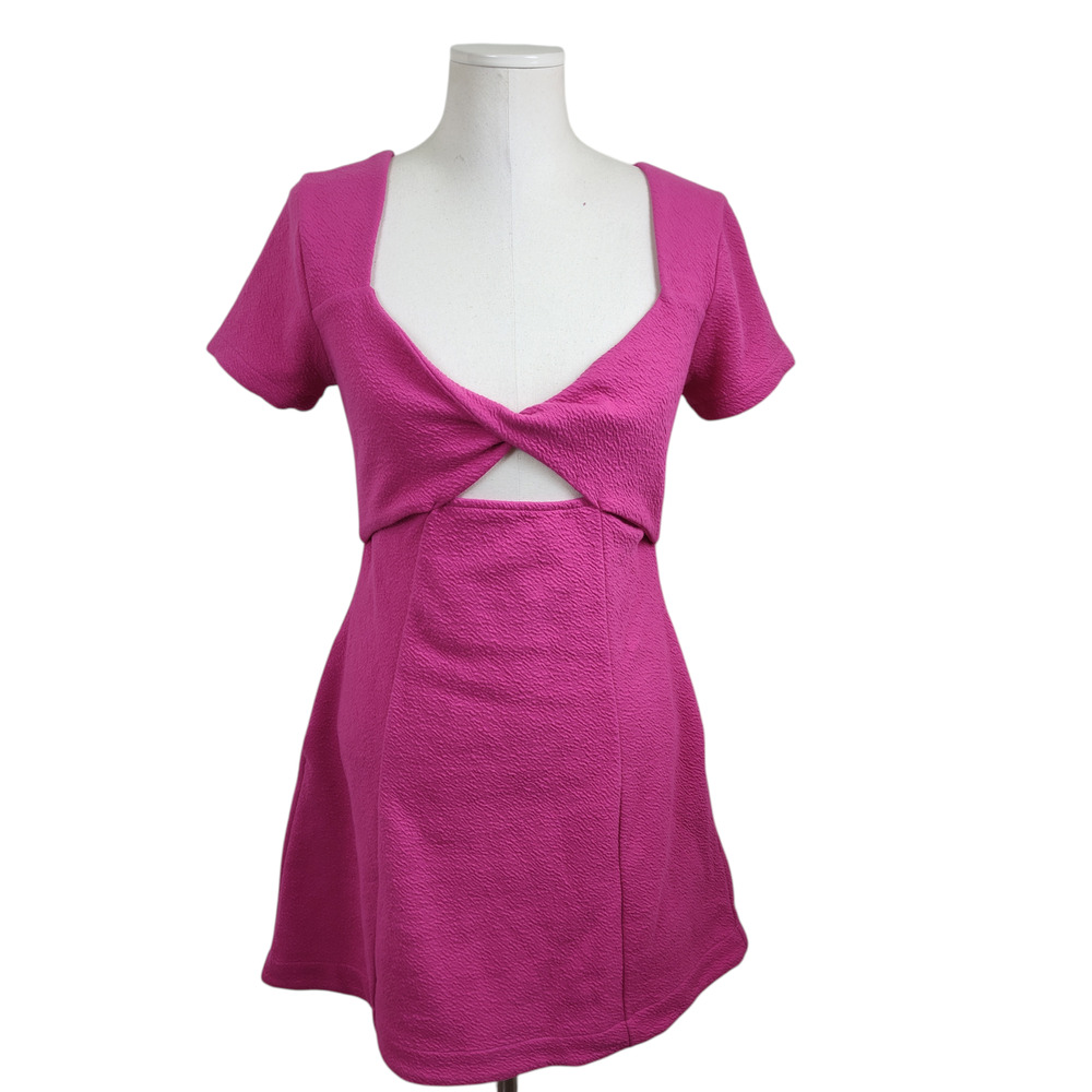 Anthropologie Maeve Dress Small Pink Twist Cutout Open Back Fit Flare $140 NWT - Picture 3 of 16